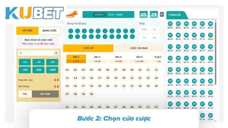 Click vào cửa cược yêu thích