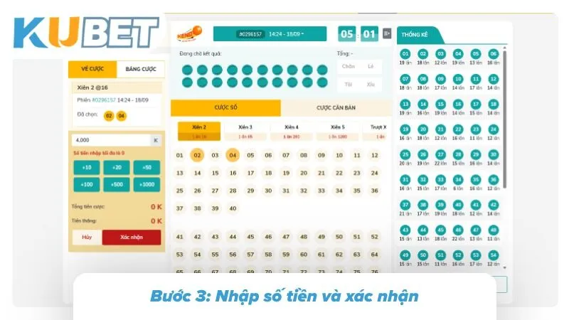 Xác nhận đặt cược và đợi kết quả