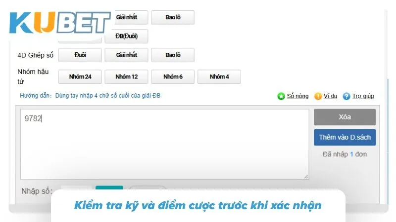 Xổ Số Miền Bắc Kubet - Hướng Dẫn Chơi Và Dự Đoán XSMB Kiểm tra kỹ và điểm cược trước khi xác nhận